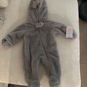 Carter's Cozy Gray Sherpa Footie